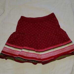 Gymboree Girls Red and Pink Knit Skirt Size 4